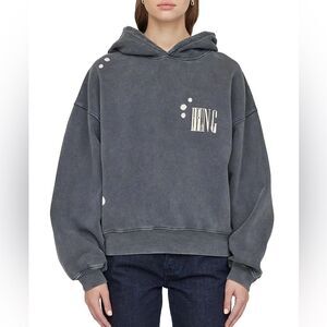 Anine Bing Alec Splatter Vintage Black Hoodie